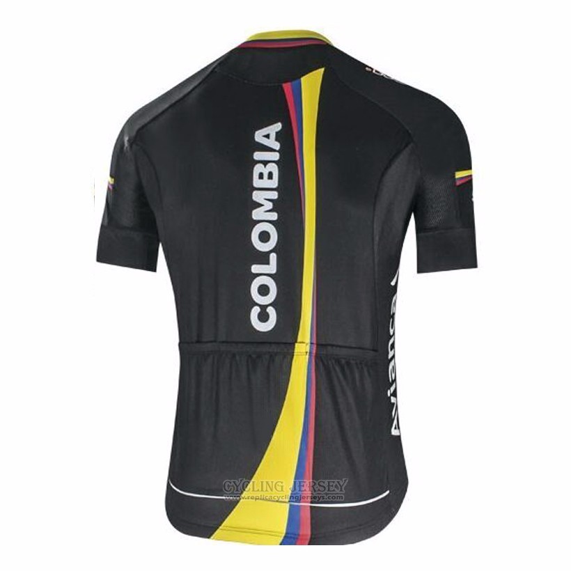 2017 Cycling Jersey Colombia Black Short Sleeve and Bib Short